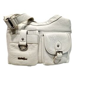 Multi Sac White Handbag‎ Satchel Purse Many Outside Compartments Large Organizer